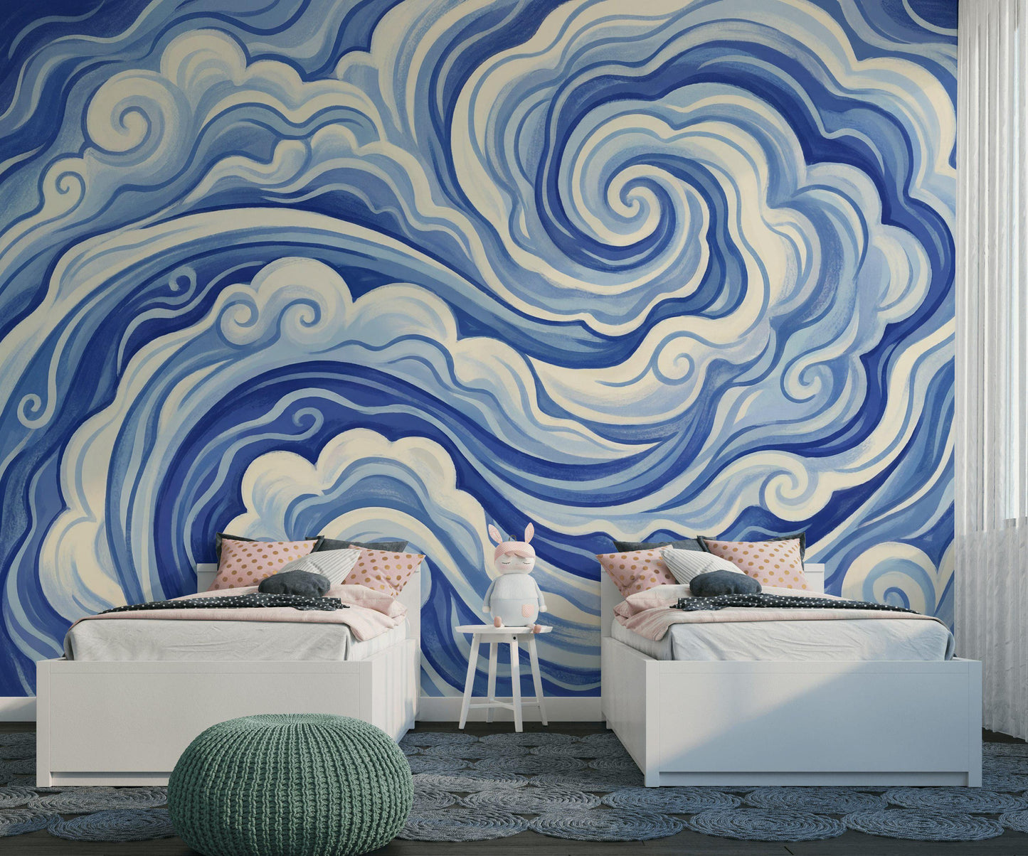 Abstract Wallpaper Swirls Waves Wall Mural