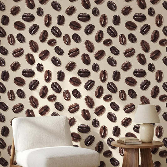 Coffee Beans Wallpaper Brown Modern Wall Mural
