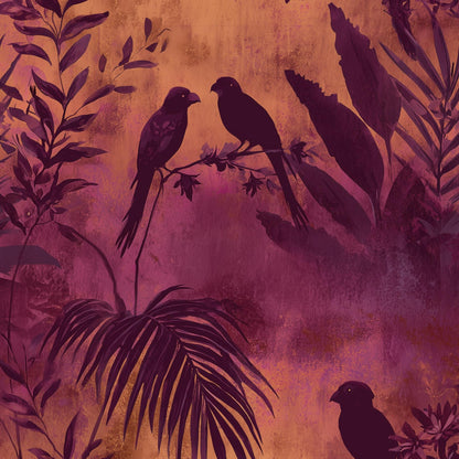 Birds Wallpaper Foliage Tropical Wall Mural