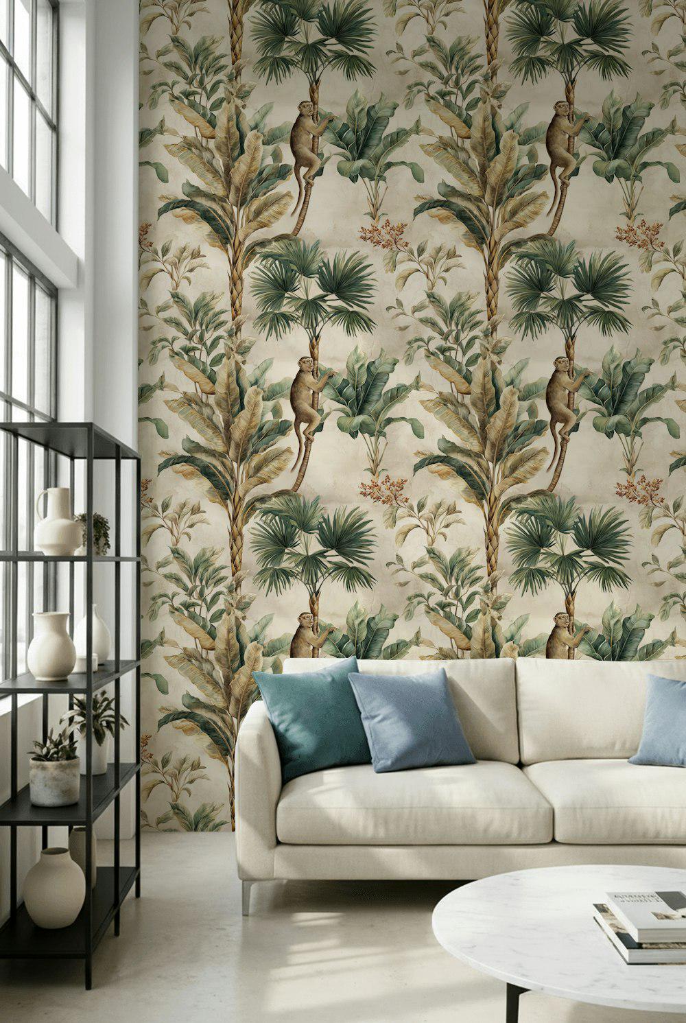 Tropical Wallpaper Monkey Exotic Wall Mural
