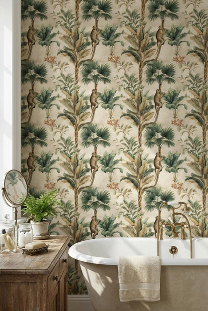 Tropical Wallpaper Monkey Exotic Wall Mural
