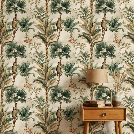 Tropical Wallpaper Monkey Exotic Wall Mural