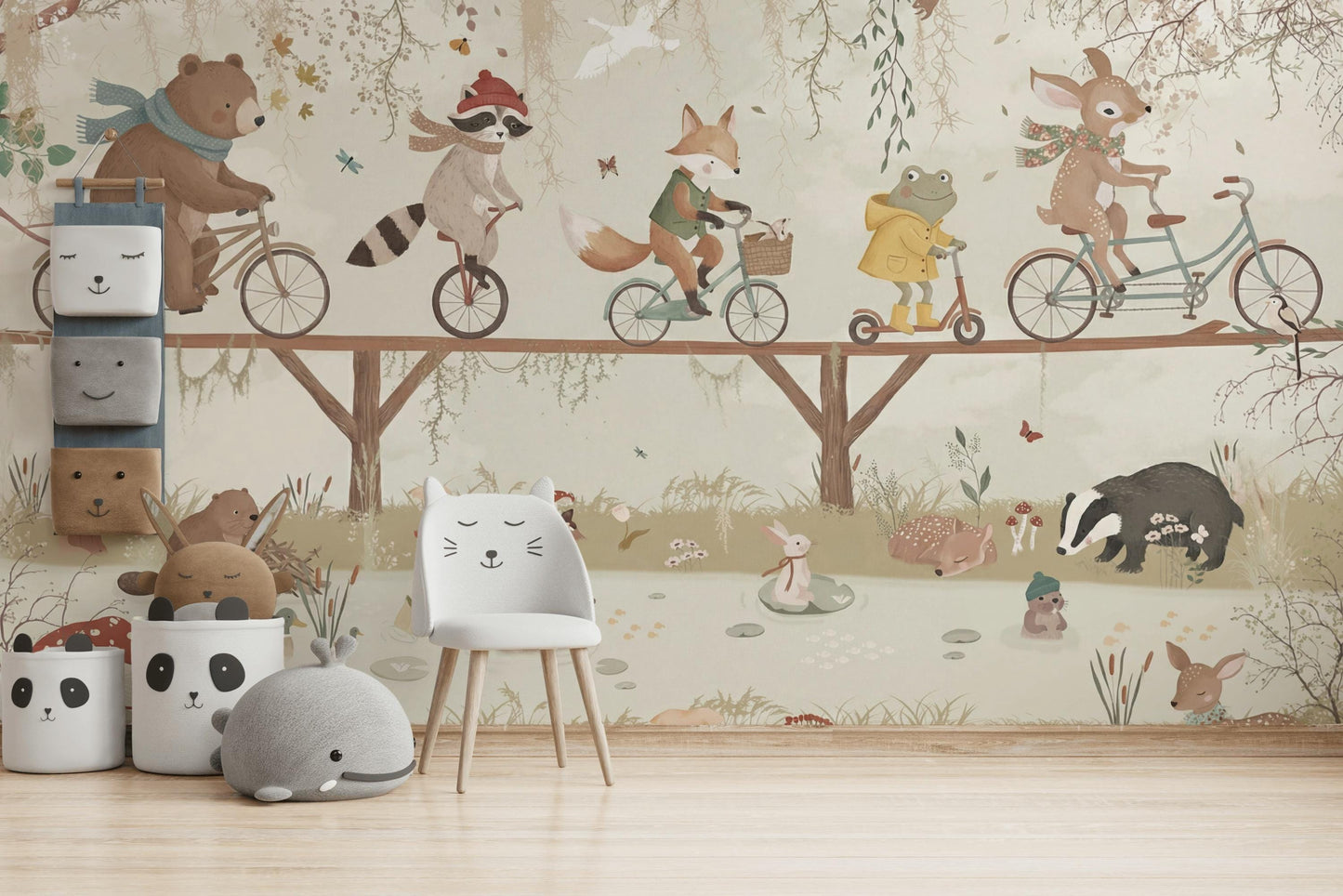 Whimsical Animals Wallpaper Vintage Nature Wall Mural