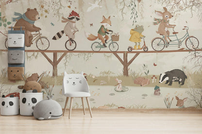 Whimsical Animals Wallpaper Vintage Nature Wall Mural
