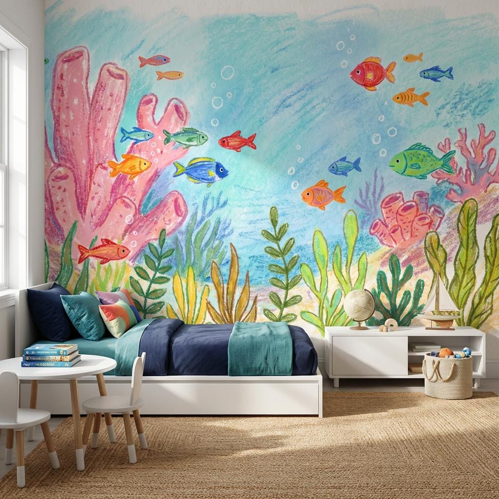 Underwater Wallpaper Fish Coral Wall Mural