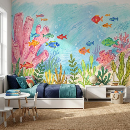 Underwater Wallpaper Fish Coral Wall Mural