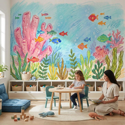 Underwater Wallpaper Fish Coral Wall Mural
