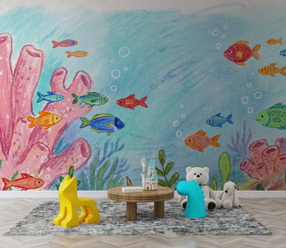 Underwater Wallpaper Fish Coral Wall Mural