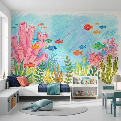 Underwater Wallpaper Fish Coral Wall Mural