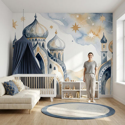 Watercolor Wallpaper Palace Onion Domes Wall Mural