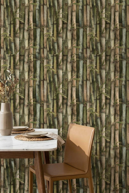 Shades Of Green Wallpaper Natural Bamboo Wall Mural