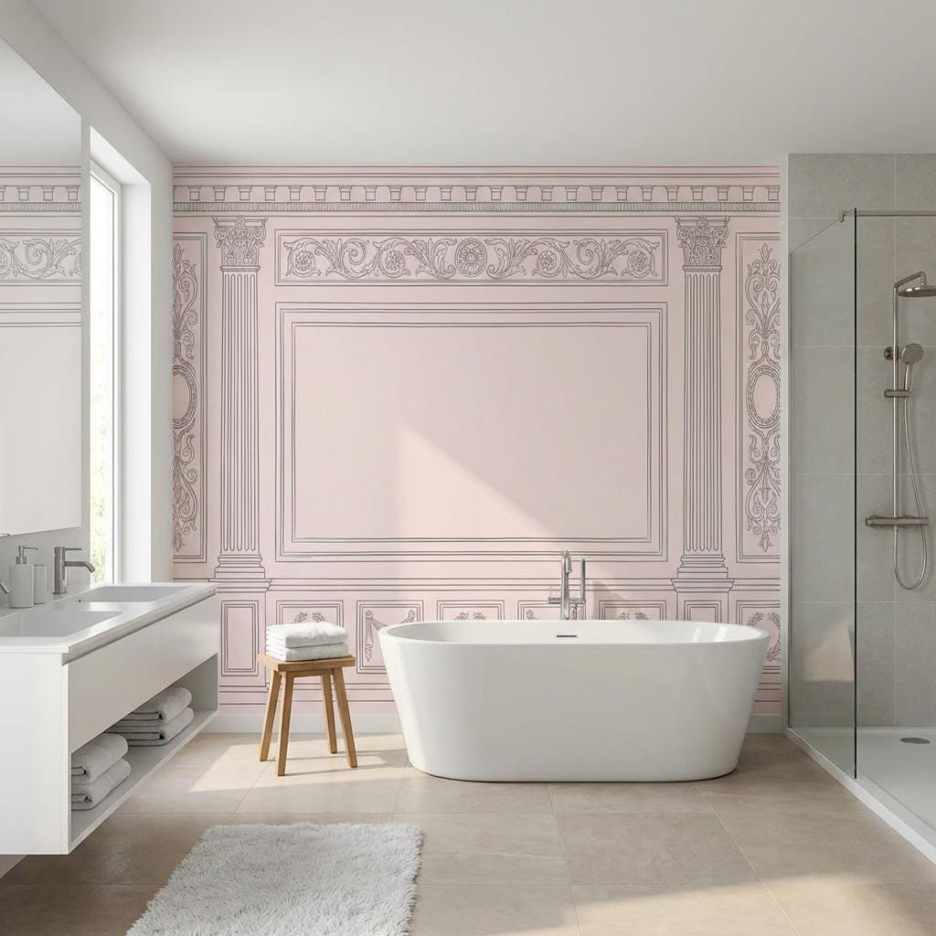 Ornate Wallpaper Classical Columns Wall Mural