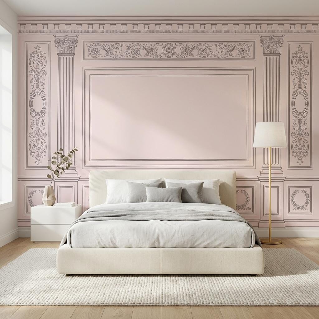 Ornate Wallpaper Classical Columns Wall Mural