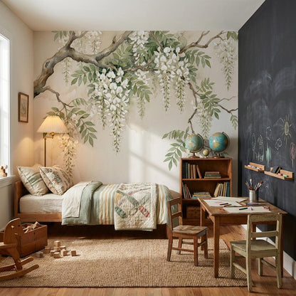 Shades Of Green Wallpaper Watercolor Nature Wall Mural