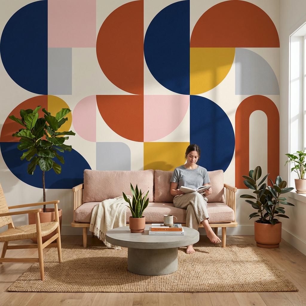 Geometric Wallpaper Abstract Colorful Wall Mural