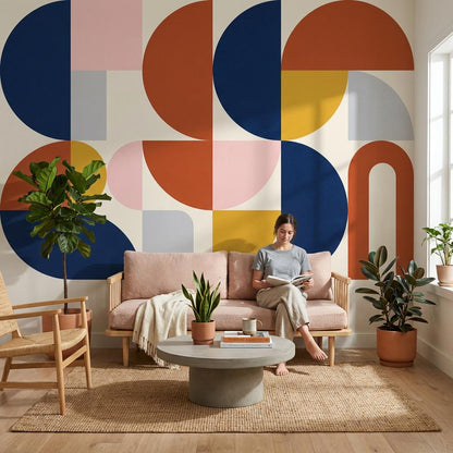 Geometric Wallpaper Abstract Colorful Wall Mural