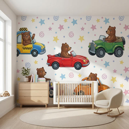 Bears Wallpaper Cartoon Whimsical Wall Mural