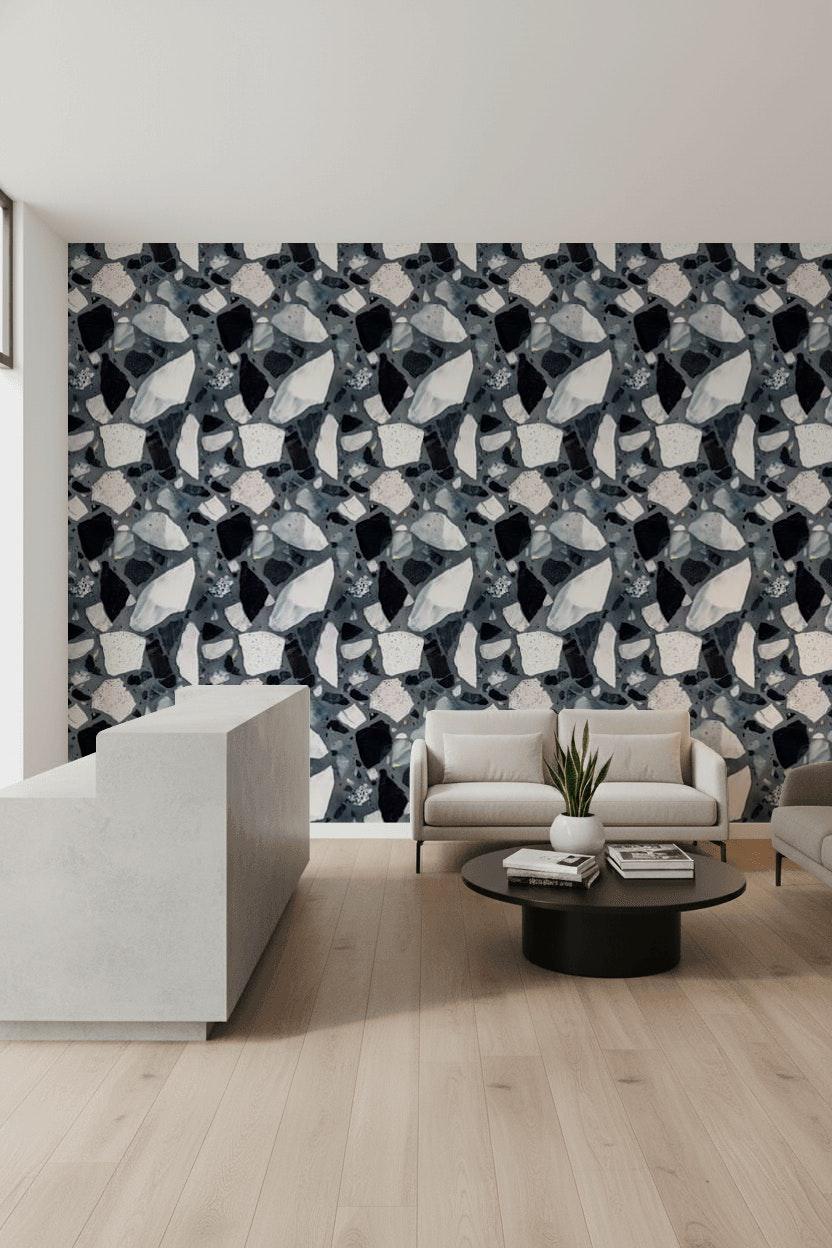 Terrazzo Wallpaper Stone Chips Marble Fragments Wall Mural