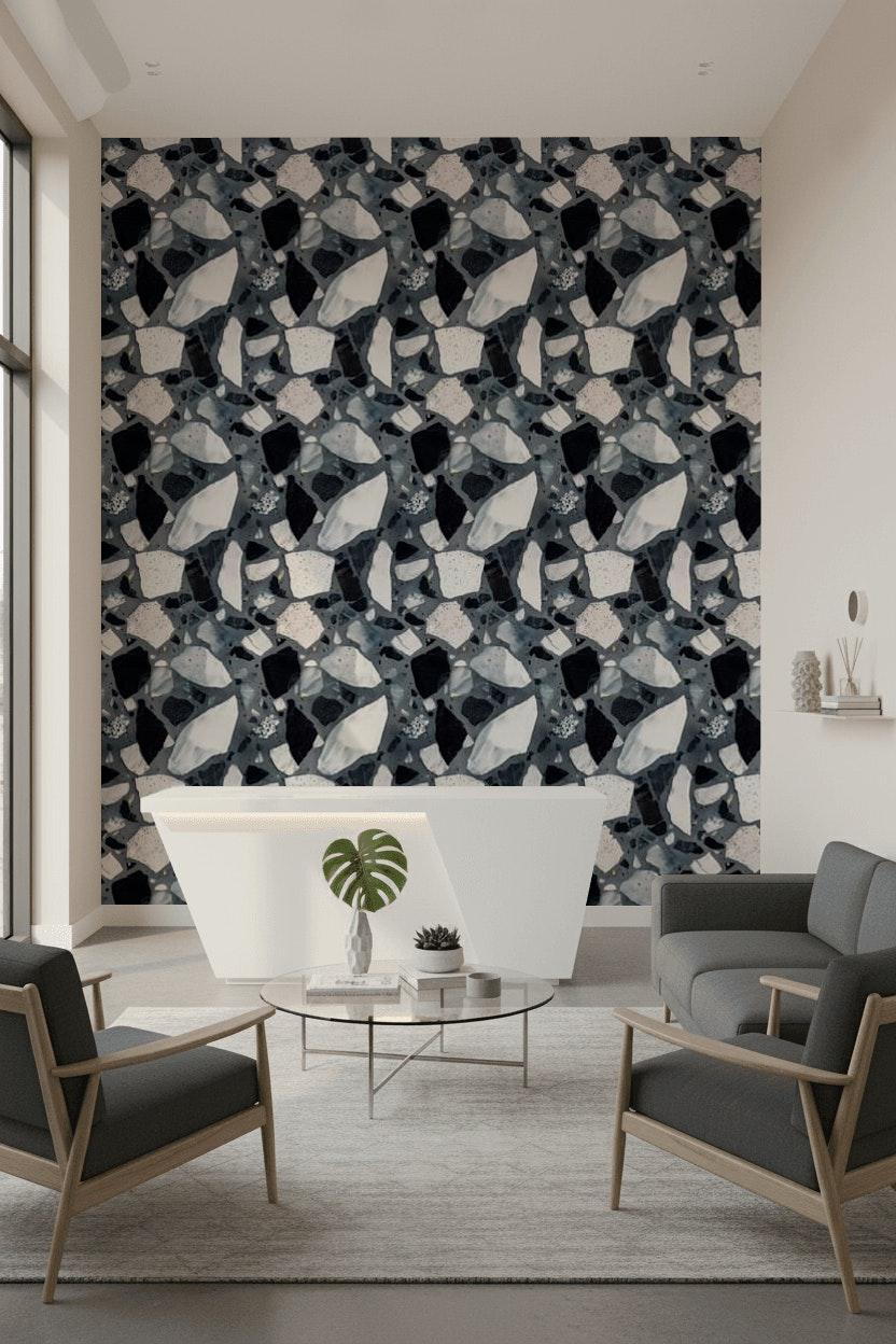 Terrazzo Wallpaper Stone Chips Marble Fragments Wall Mural