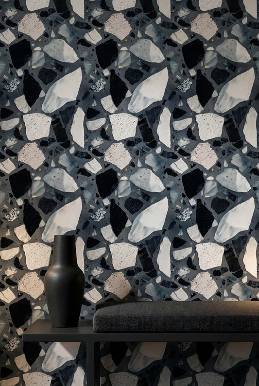 Terrazzo Wallpaper Stone Chips Marble Fragments Wall Mural