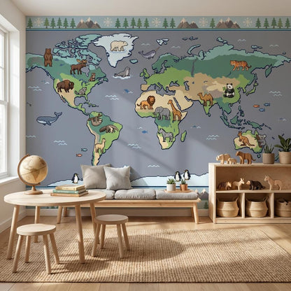 World Map Wallpaper Atlas Geography Wall Mural