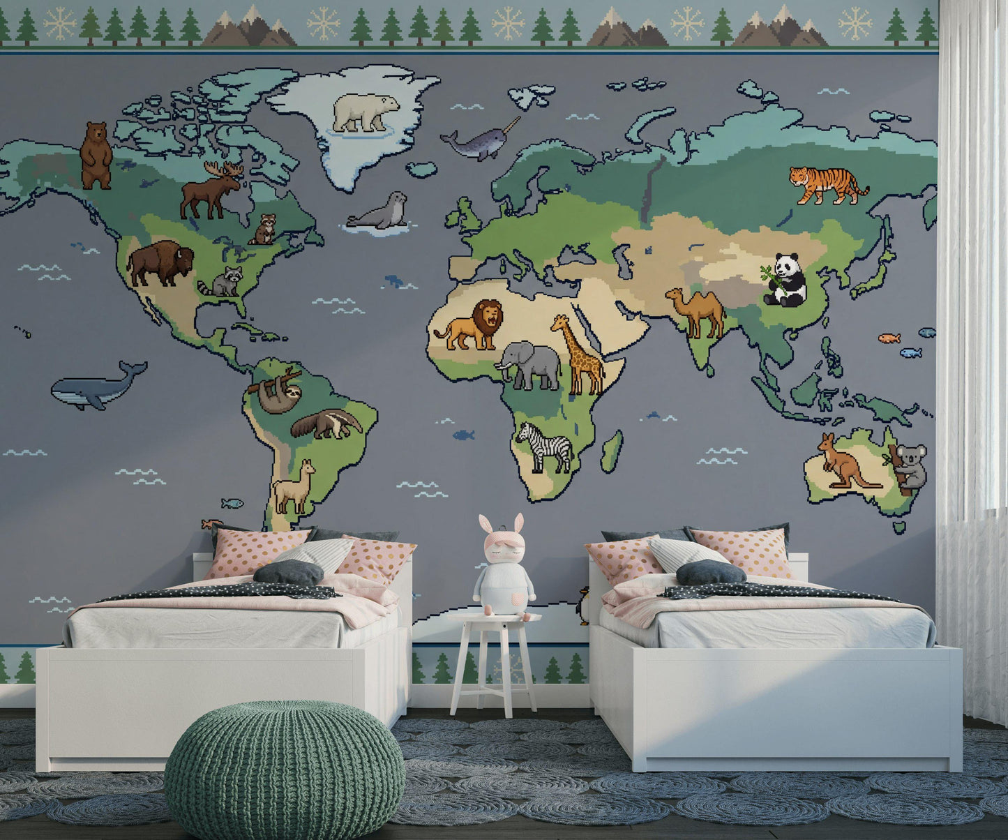 World Map Wallpaper Atlas Geography Wall Mural