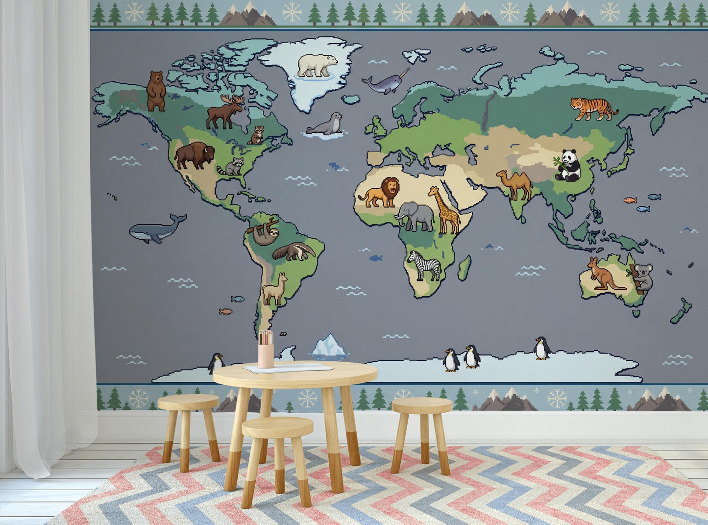 World Map Wallpaper Atlas Geography Wall Mural
