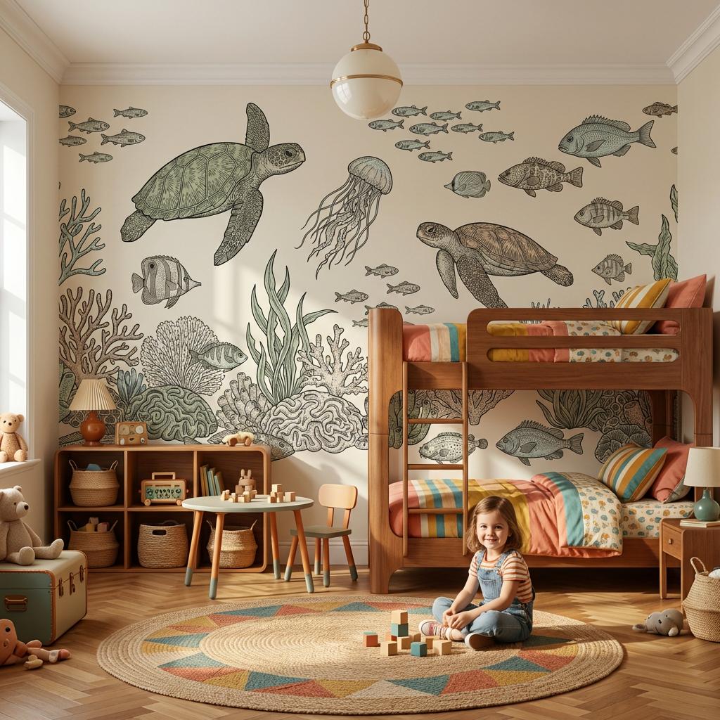 Underwater Wallpaper Marine Life Turtles Wall Mural