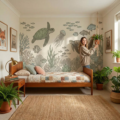 Underwater Wallpaper Marine Life Turtles Wall Mural