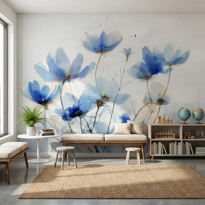 Paper Texture Wallpaper Watercolor Botanical Wall Mural