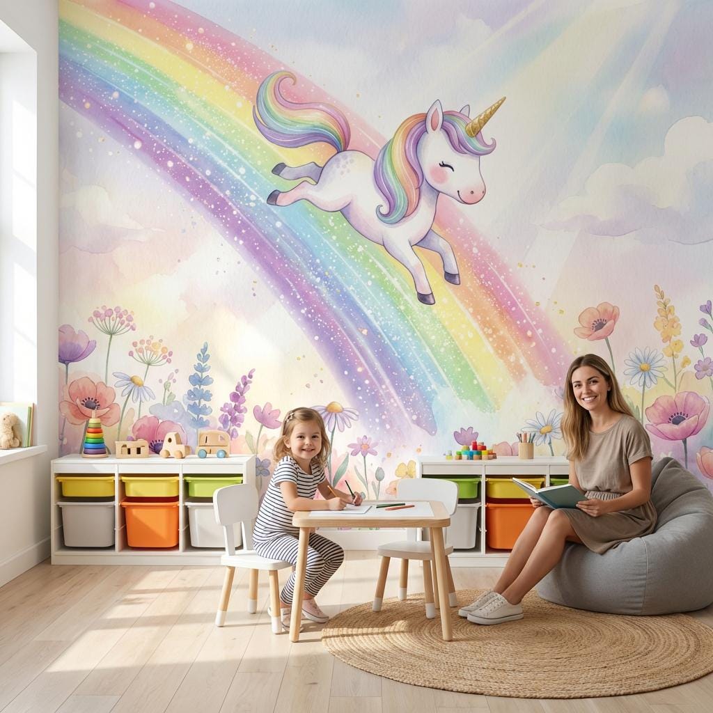 Watercolor Texture Wallpaper Painted Surface Artistic Finish Wall Mural