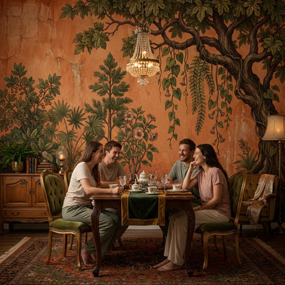 Vintage Botanical Tree Wallpaper Peel and Stick Wall Mural or Unpasted