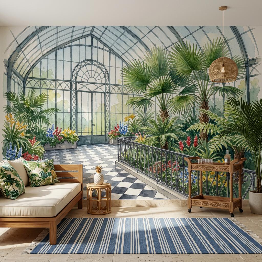 Greenhouse Wallpaper Conservatory Botanical Garden Wall Mural