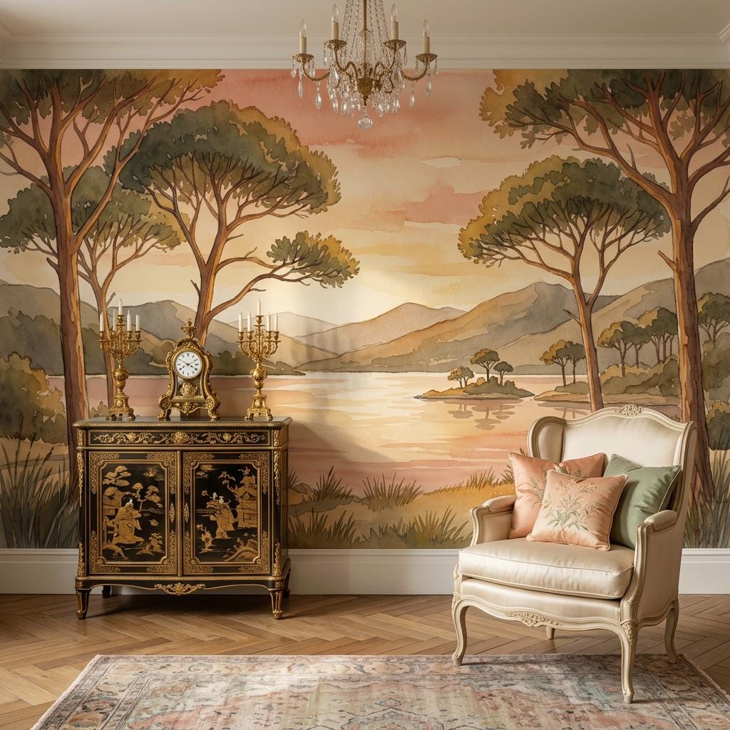 Watercolor Texture Wallpaper Watercolor Lake Wall Mural