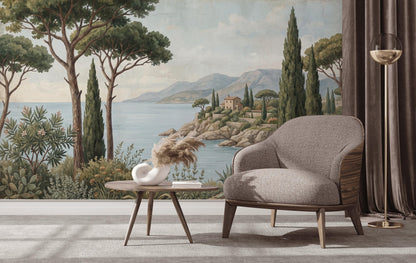 Walls Wallpaper Coastal Mediterranean Wall Mural