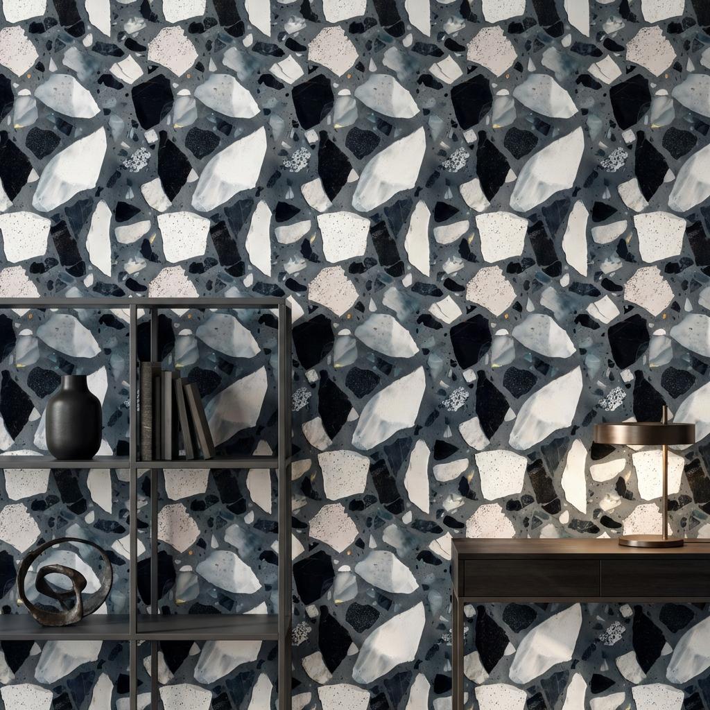 Terrazzo Wallpaper Stone Chips Marble Fragments Wall Mural