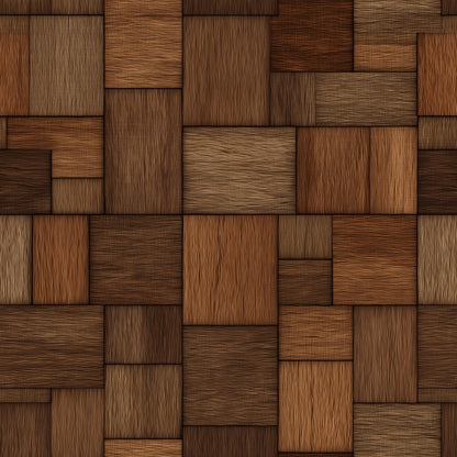 Geometric Patchwork Wallpaper Parquet Dark Wood Wall Mural