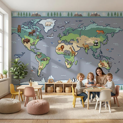 World Map Wallpaper Atlas Geography Wall Mural