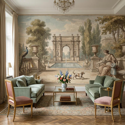 Classical Garden Wallpaper European Landscape Stone Archway Wall Mural