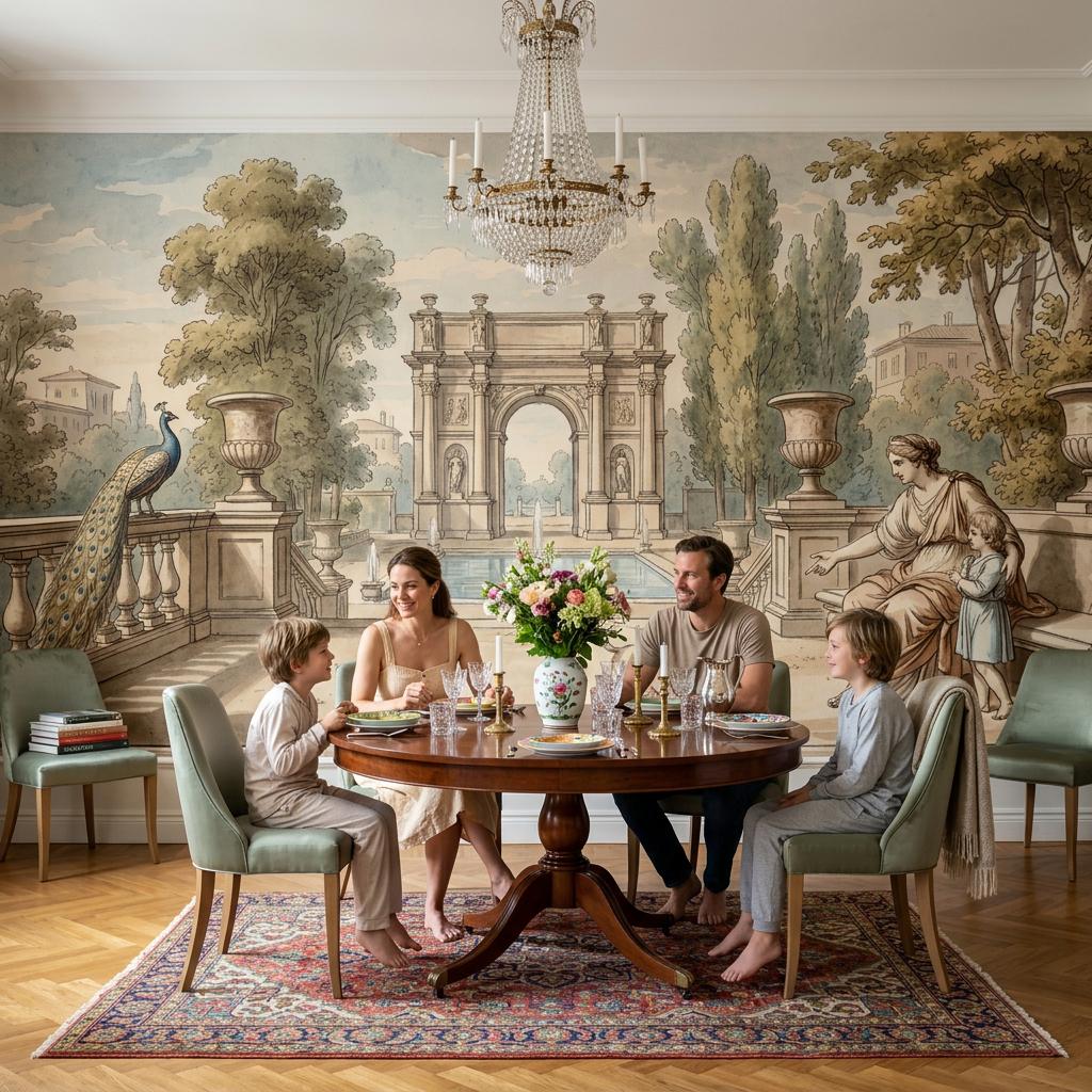 Classical Garden Wallpaper European Landscape Stone Archway Wall Mural