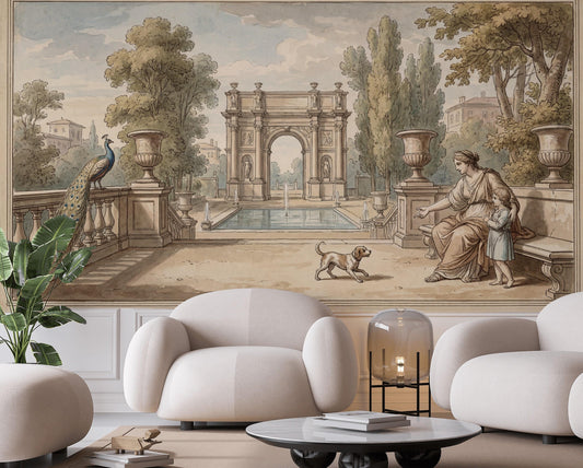 Classical Garden Wallpaper European Landscape Stone Archway Wall Mural