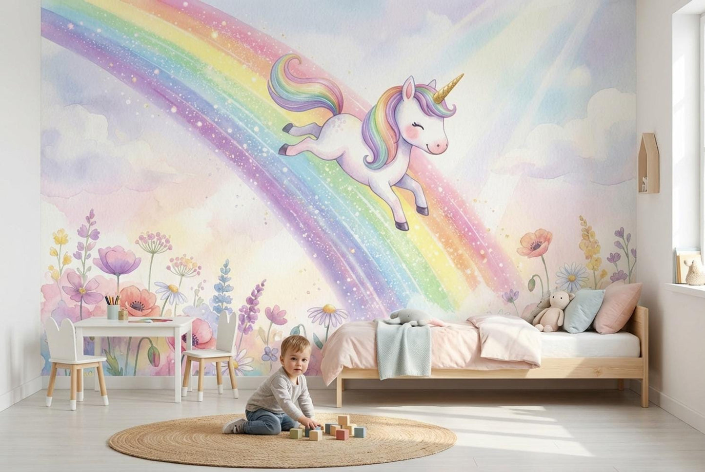 Watercolor Texture Wallpaper Painted Surface Artistic Finish Wall Mural