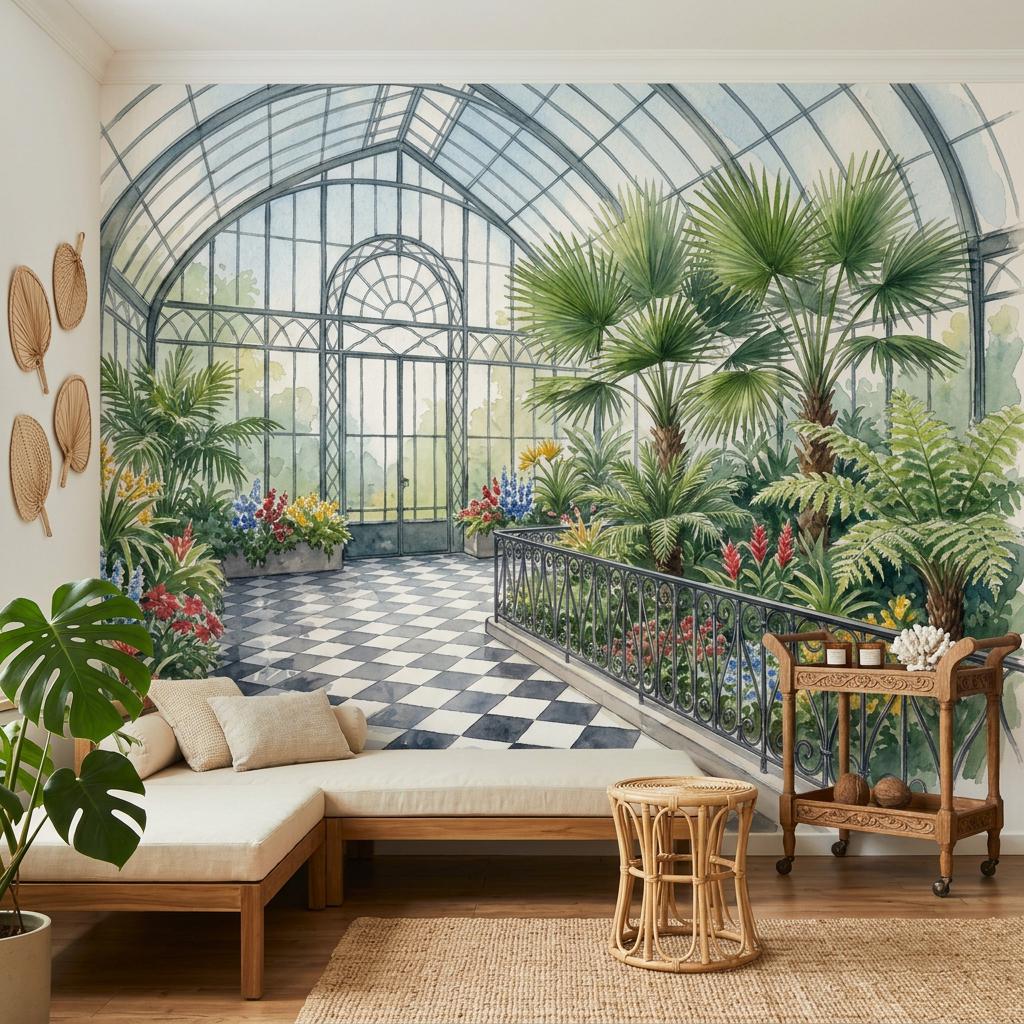 Greenhouse Wallpaper Conservatory Botanical Garden Wall Mural
