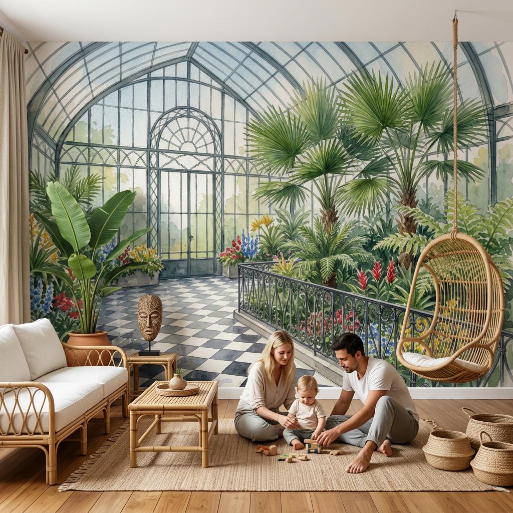 Greenhouse Wallpaper Conservatory Botanical Garden Wall Mural