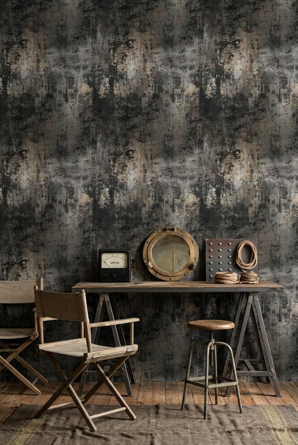 Grunge Texture Wallpaper Industrial Concrete Wall Mural