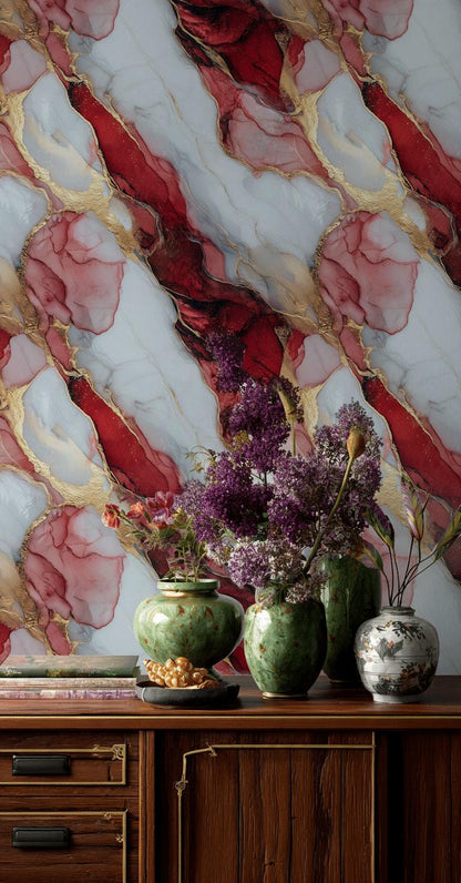 Marble Wallpaper Fluid Art Luxury Glam Wall Mural