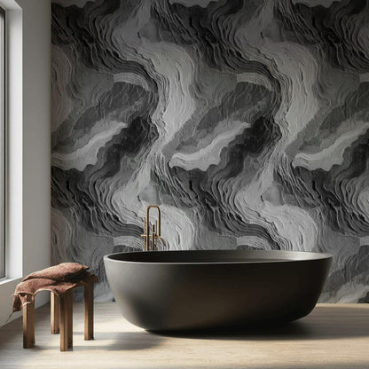 Black White Abstract Texture Wallpaper Painted Wall Mural Peel and Stick Modern Art