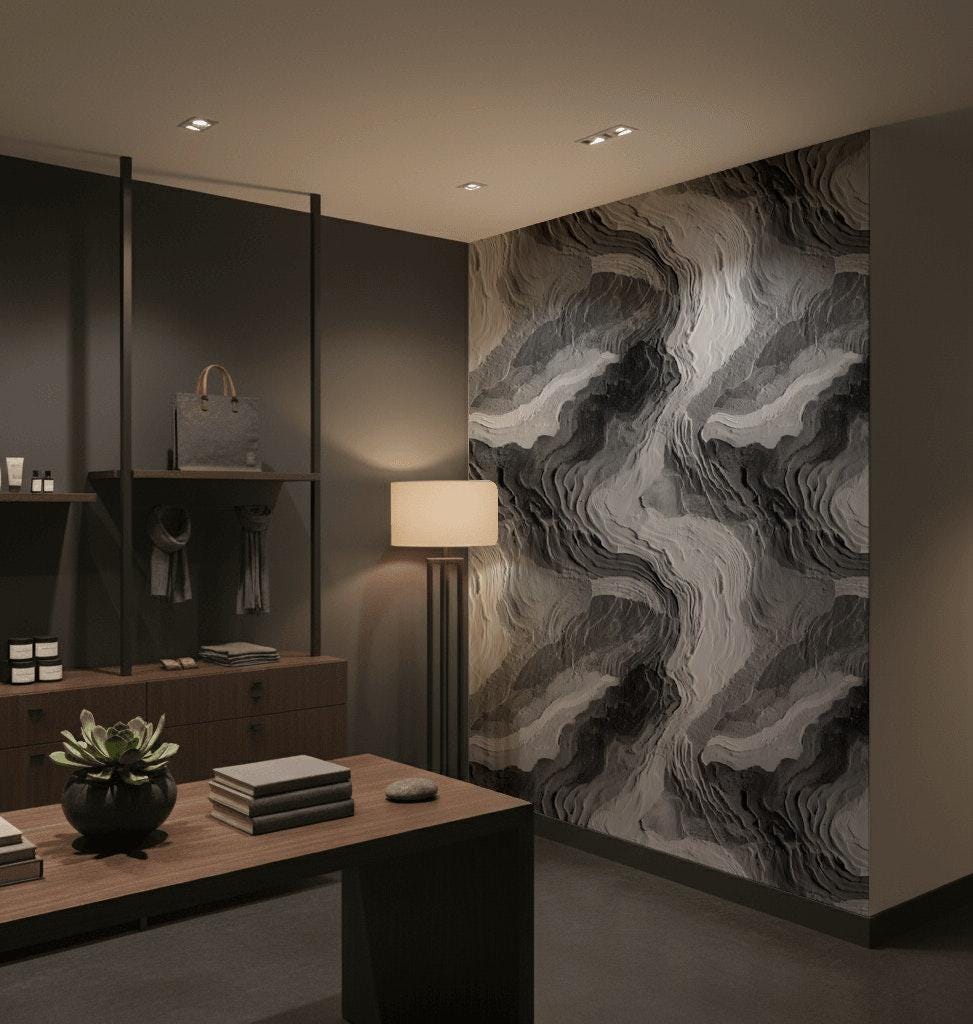 Black White Abstract Texture Wallpaper Painted Wall Mural Peel and Stick Modern Art