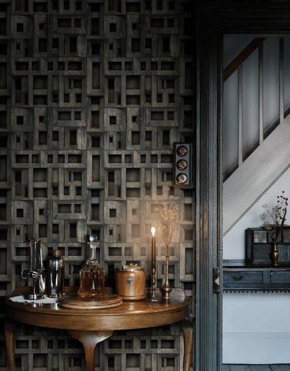 3D Geometric Relief Wallpaper Industrial Modern Brutalist Wall Mural