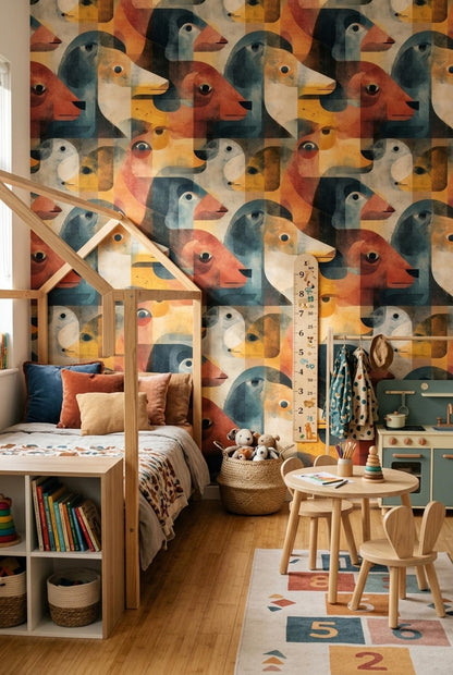 Abstract Artistic Wallpaper Modern Painterly Pattern Unique Contemporary Wall Decor